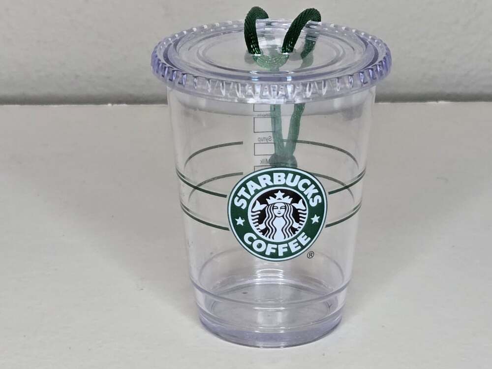 Starbucks Miniature Clear To-Go Cup Ornament 2009